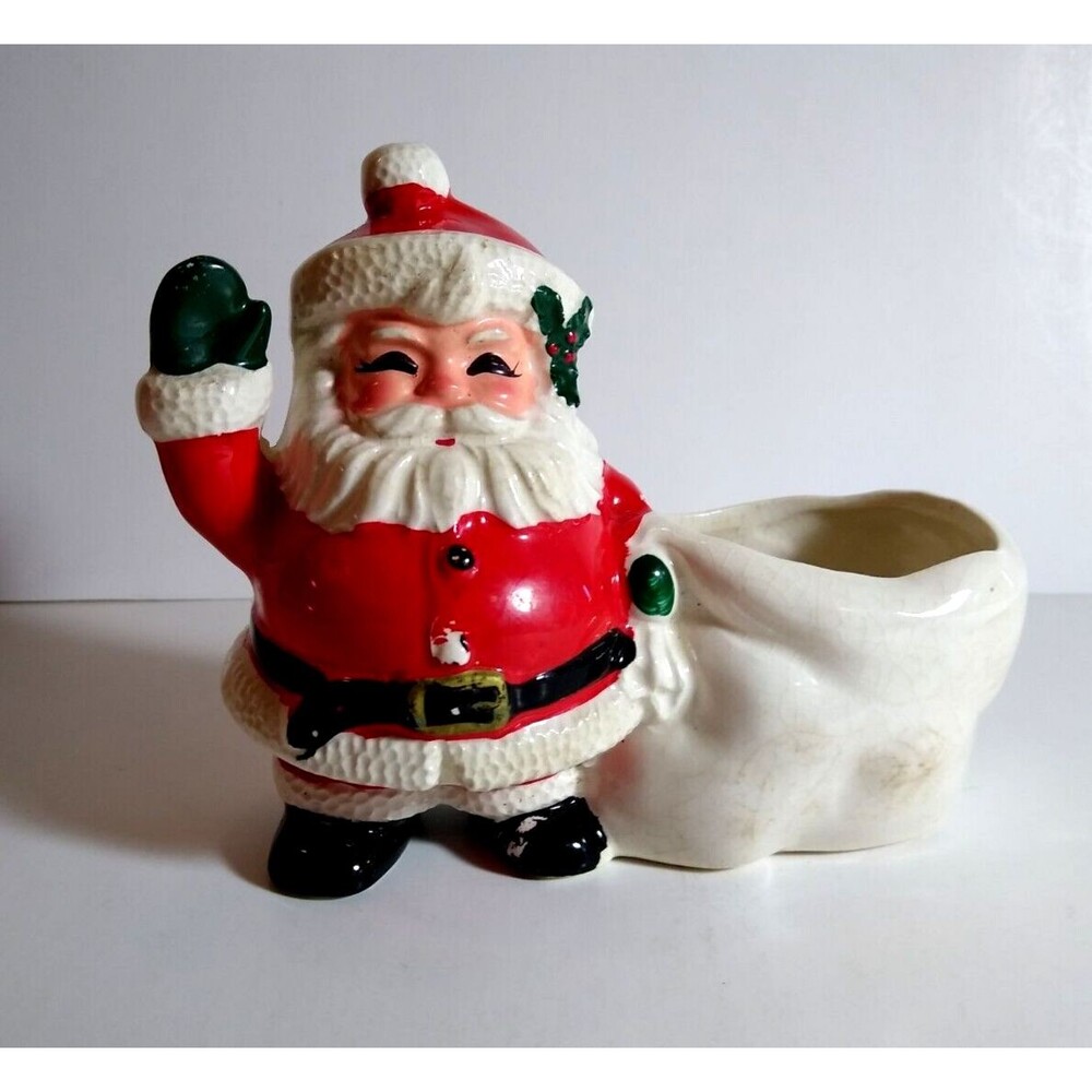 Vintage Napco Ceramic Santa Planter Mr. Claus Retro Holiday Decor OK5953 Japan